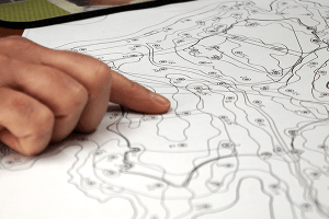 Raised Relief Topographic Map Drawing