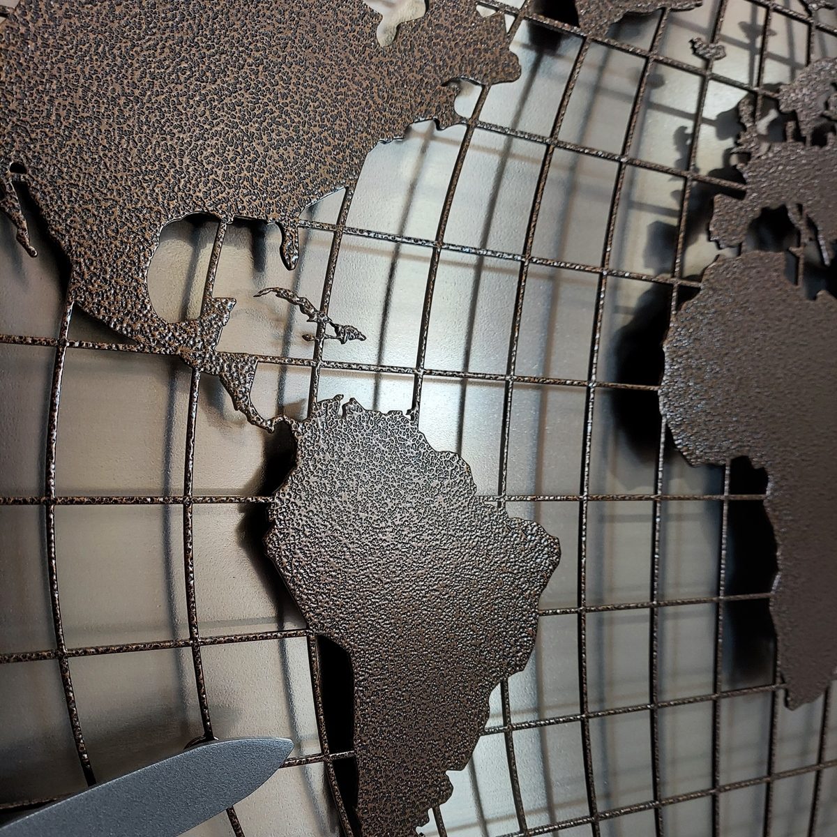 Custom Metal Atlantic Globe Art