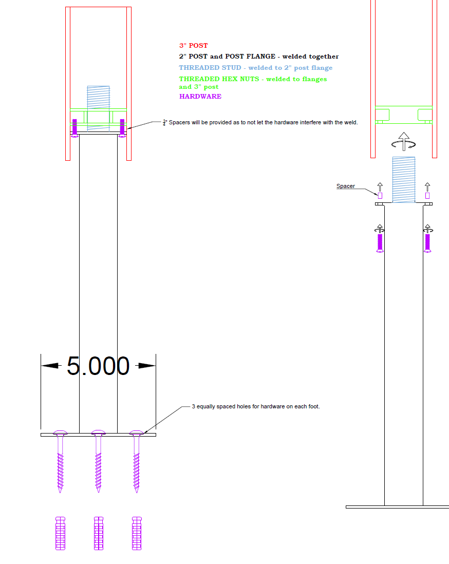 Bar Post Drawing From concept to installation: Bar Post Design Concept Drawing