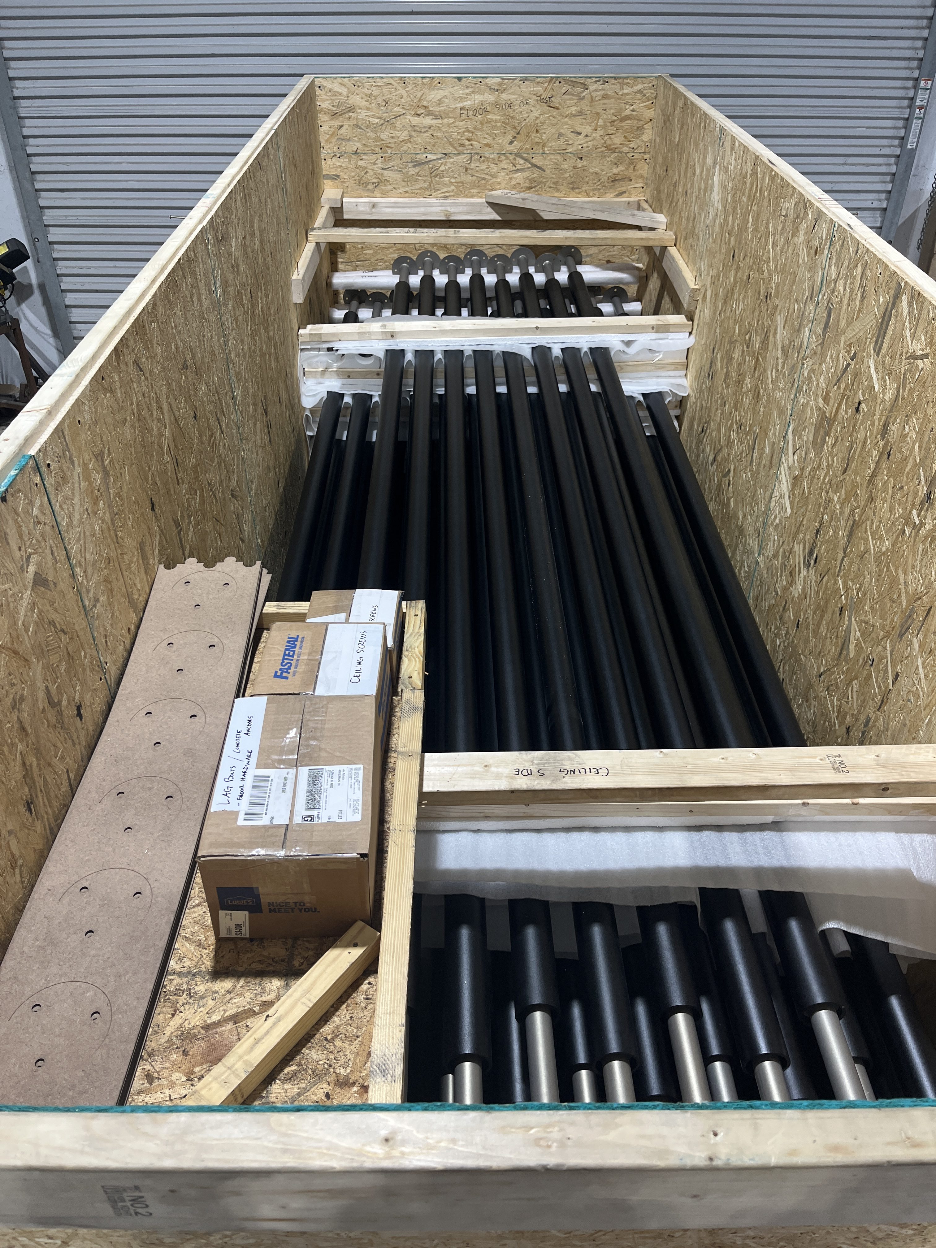IMG_6922 Custom metal bar dividers crated to ship to customer.